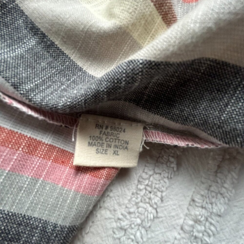 Jennifer & Grace Women's Flared Sleeves Weave Blouse Top Striped Cotton Size XL - Picture 4 of 10